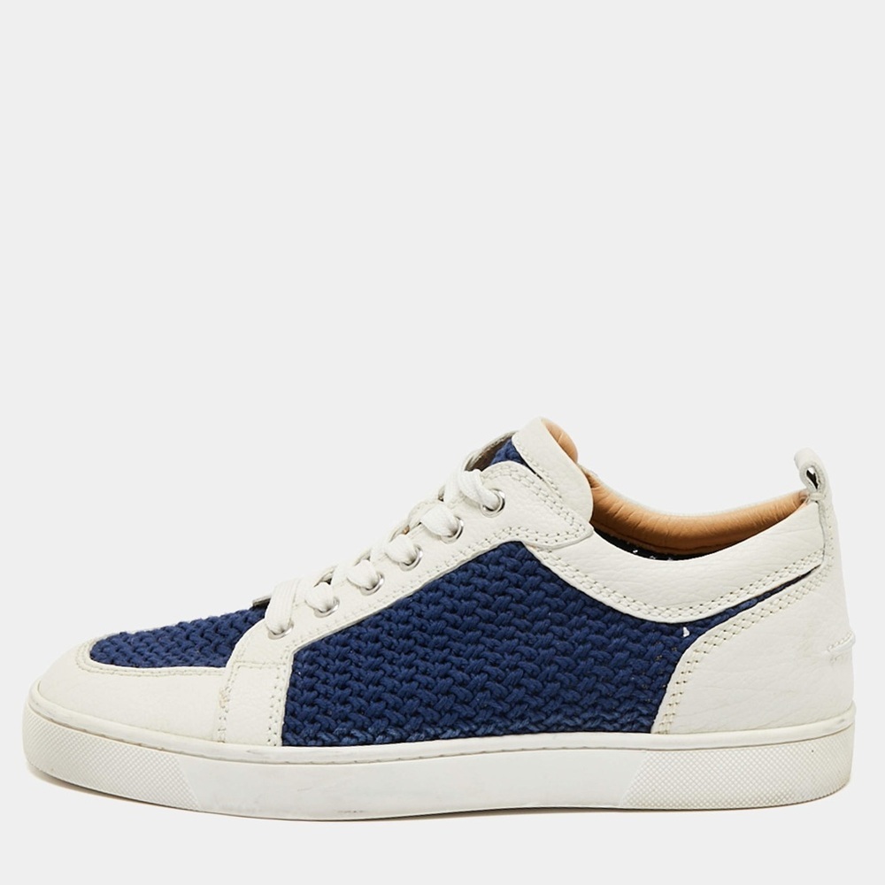 Christian Louboutin Men's Blue and White Sneakers